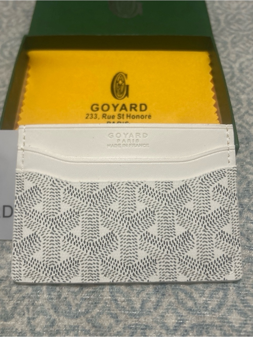 White Goyardine Card Holder